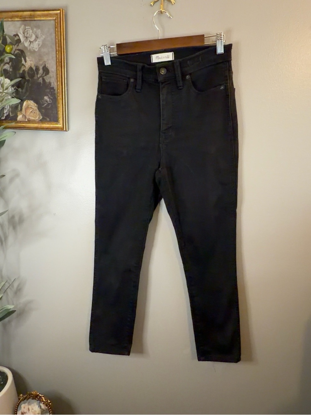 Madewell 10” High-Rise Skinny Jeans Black Size 27 Stretch Denim - Picture 2 of 8